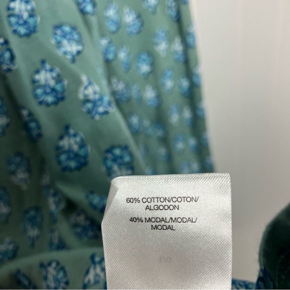 Lucky Brand Top Large Floral Square Neck Long Sleeve Boho Peasant Fall Casual - Picture 7 of 9